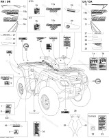 704901421 Outlander MAX 650 STD 2008 Наклейки - LH REFLECTOR (LONG)