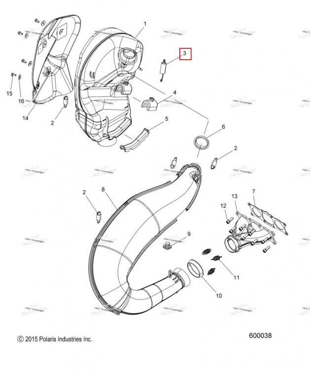 EXHASUT пружина Polaris 800 AXYS Pro RMK LE 155 (2017) (7044160)