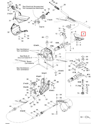 Ручка накладка METALLIC серебристый Sea-Doo 277001361