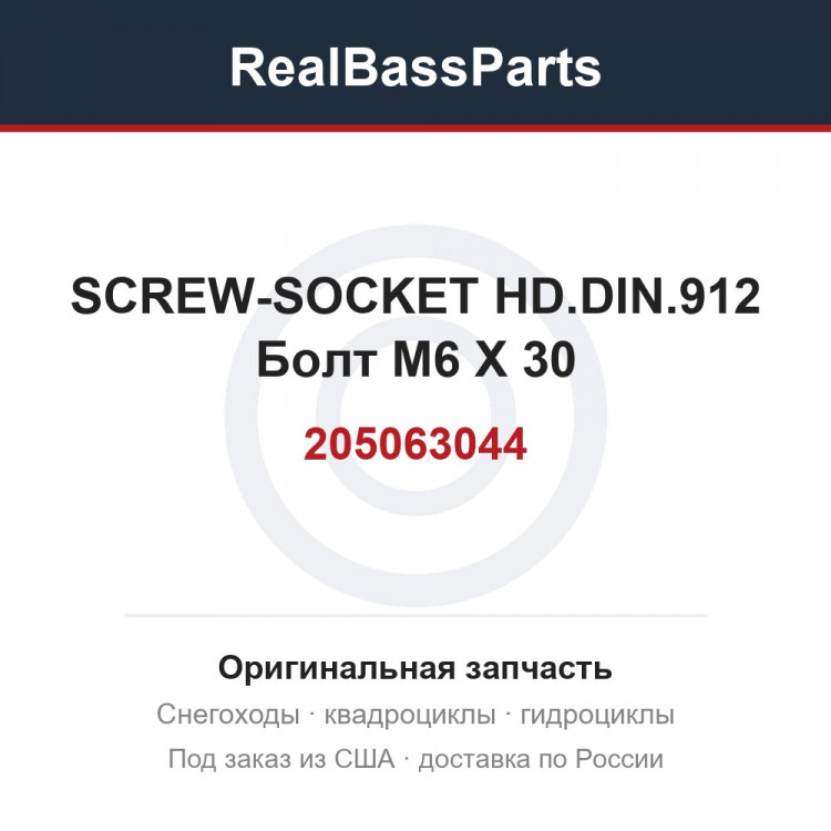 205063044 SCREW-SOCKET HD.DIN.912  Болт M6 X 30