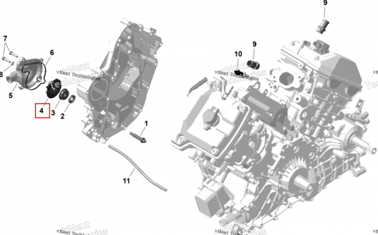 Водяной крыльчатка Can-Am Outlander 4x4 XT 1000R (2025) (420922895)
