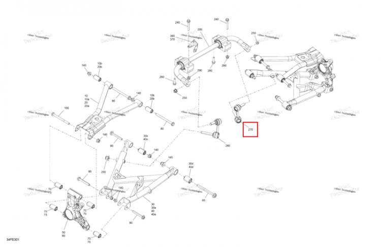 Правый задний стабилизатор Link Can-Am Outlander 4x4 XT 1000R (2025) (706205990)