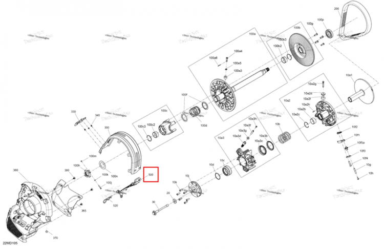 Задний защита опора Ski-Doo Expedition 850 E-TEC SE (2024) (417300623)