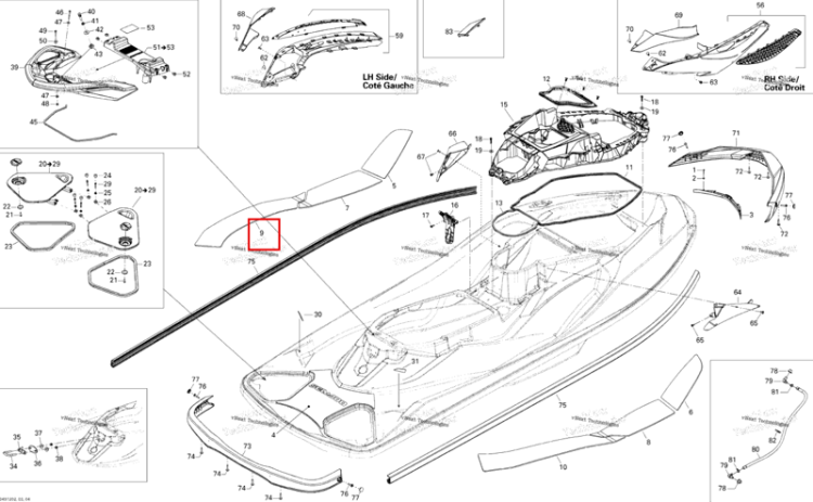 Левый задний Carpet Sea-Doo GTX 215 (2012) (291002934)