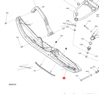 505075983 Лыжа черная DS4 Ski-Doo 505075204 860202721