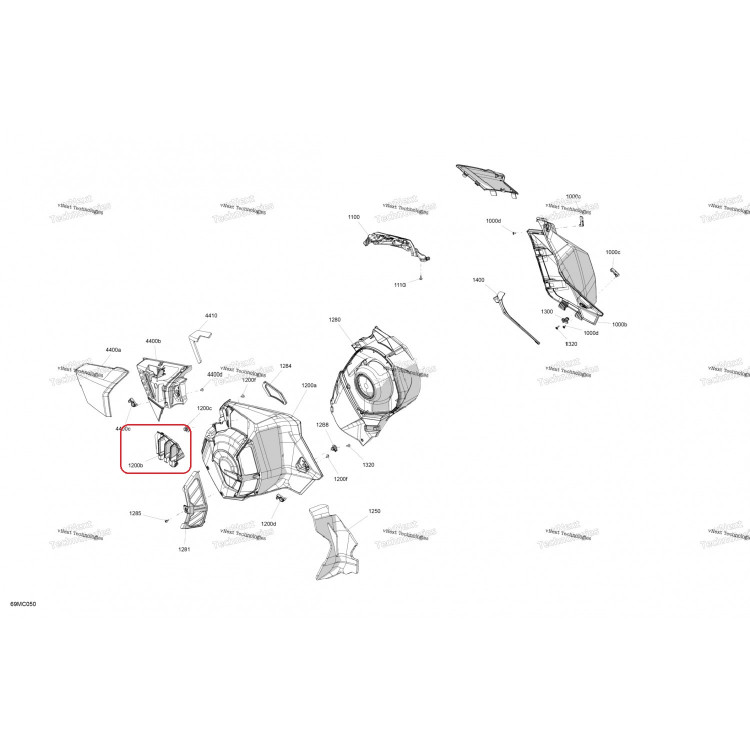 517308519 Решетка вентиляции левая для снегоходов Ski-Doo SUMMIT G5 517308519