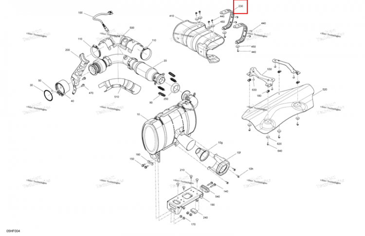 Теплозащитный экран опора Can-Am Maverick Turbo RR XRS (2026) (707603882)