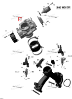 Дроссельный узел в сборе включает 9 to 17 Can-Am Outlander MAX 800 XT (2008) (420296876)
