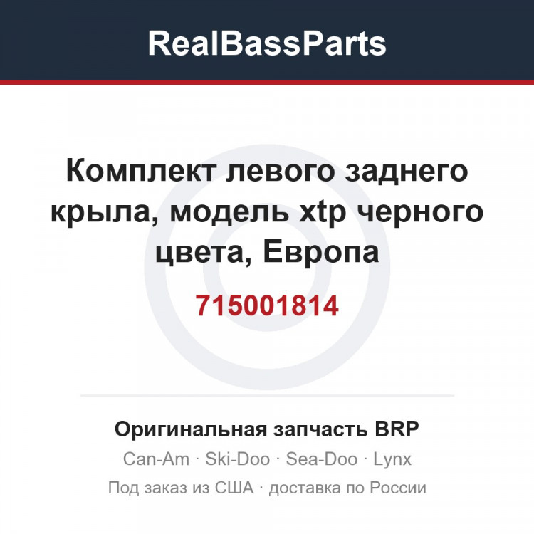 715001814 Комплект левого заднего крыла, модель xtp черного цвета, Европа