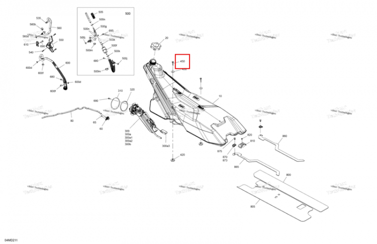 Шестигранный винт фланцевый M6 × 35 Ski-Doo Summit 850 E-TEC Turbo R X (2024) (250001255)