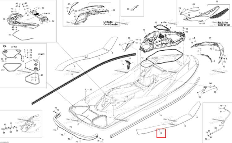 Правый задний Carpet Sea-Doo GTX 215 (2012) (291002935)