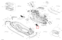 Левый задний боковой решётка Sea-Doo RXT (2016) (291002740)