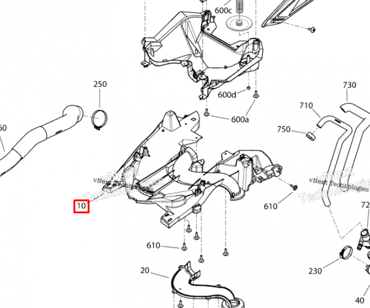 508000886 Корпус впускной Ski-Doo