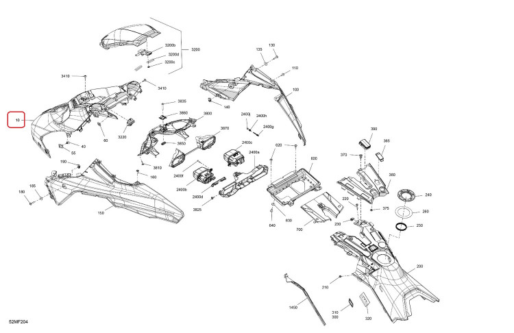 517309229 Панель капот передний серый для снегоходов Ski-Doo SUMMIT G5 517309229