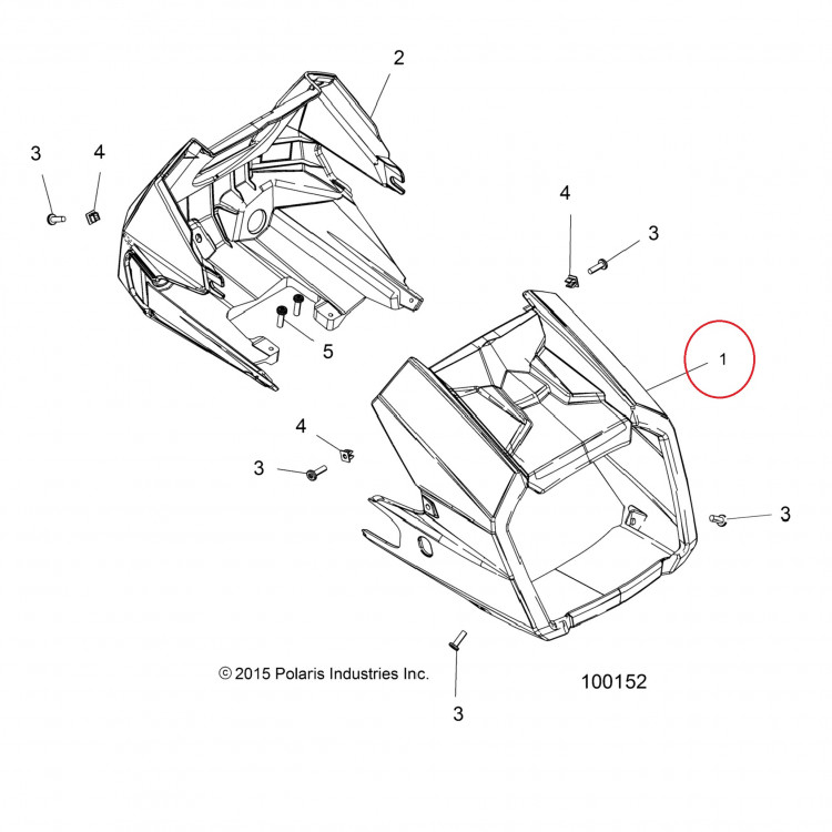 5451313-632 Облицовка передней фары черная для квадроциклов Polaris SPORTSMAN 570/850/1000 2015-2016" 5451313-632