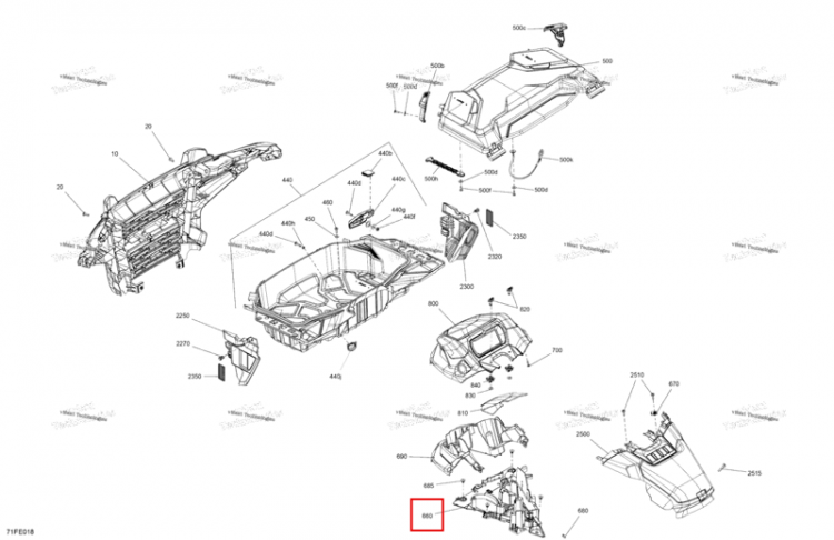 Многоцелевой опора Can-Am Outlander 4x4 DPS 700 (2025) (705018661)