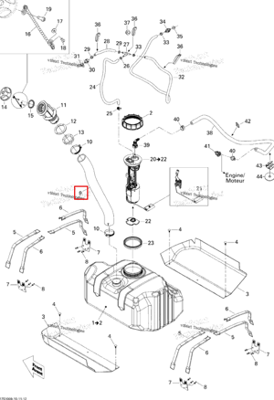 Топливный горловина NECK шланг Sea-Doo 275500786