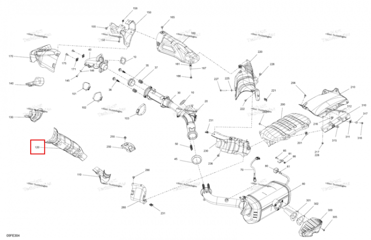 Теплозащитный экран Can-Am Outlander 4x4 XT 1000R (2025) (707603822)