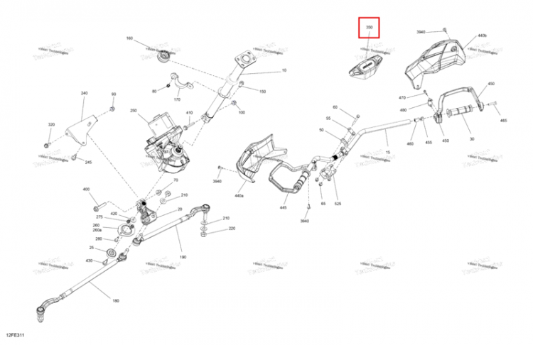 Руль облицовка Can-Am Outlander 4x4 XT 1000R (2025) (709402570)