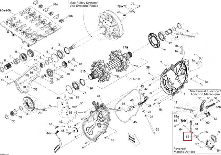 Вилка ось Ski-Doo GTX LE 1200 4-TEC (2009) (504152719)