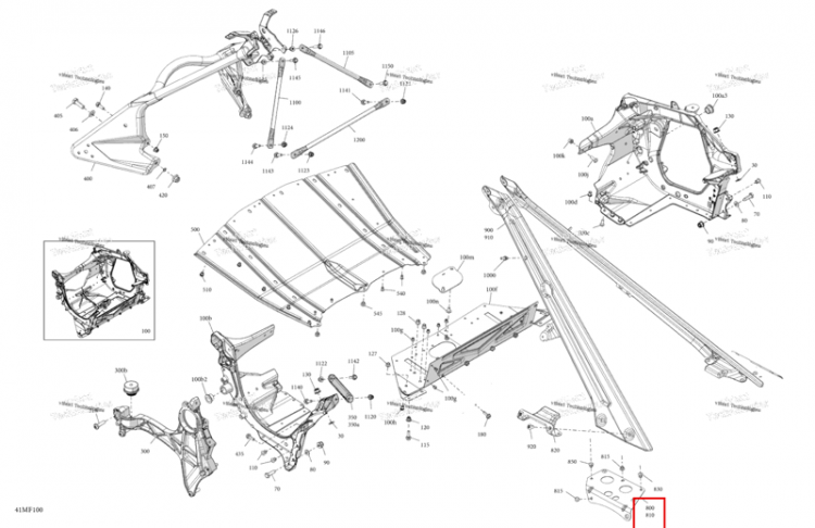 Правый Under шасси усилитель Ski-Doo Skandic SE 900 ACE (2026) (518332516)
