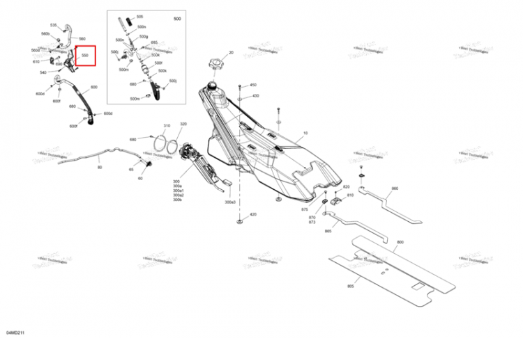 Шланг направляющая Ski-Doo Summit 850 E-TEC Turbo R X (2024) (513034204)
