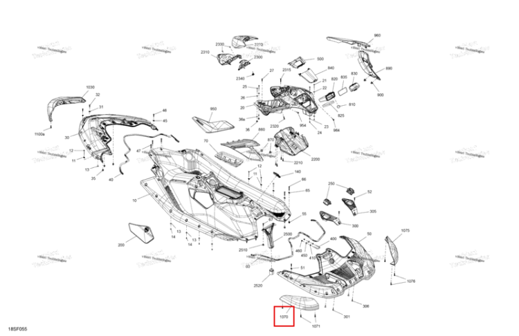 Левый задний бампер Sea-Doo Spark 900 ACE Base (2026) (291005944)
