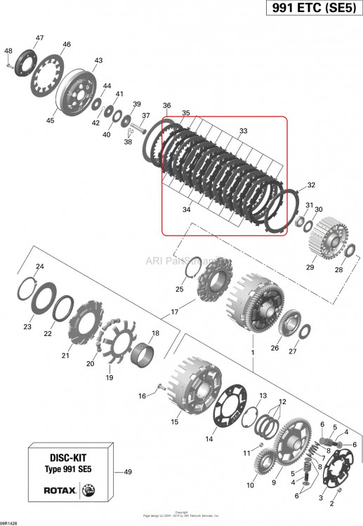 420281935 Комплект дисков сцепления для трициклов Can-Am Spyder 991 SE5 2008-2016" 420281935