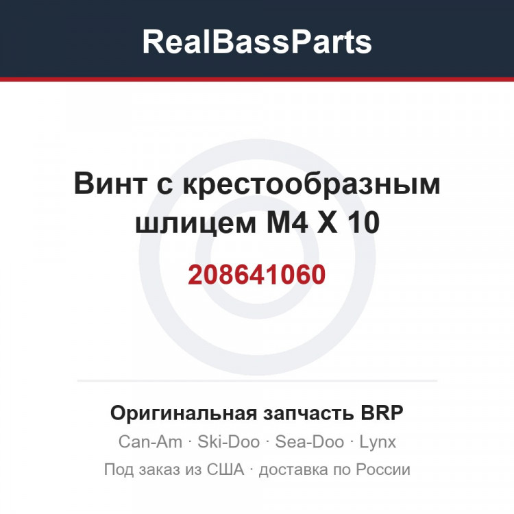 208641060 Винт с крестообразным шлицем M4 X 10