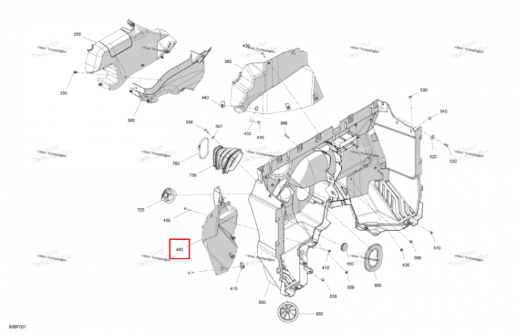 Левый передний корпус панель дефлектор Can-Am Commander 1000R EFI XT (2026) (705020468)