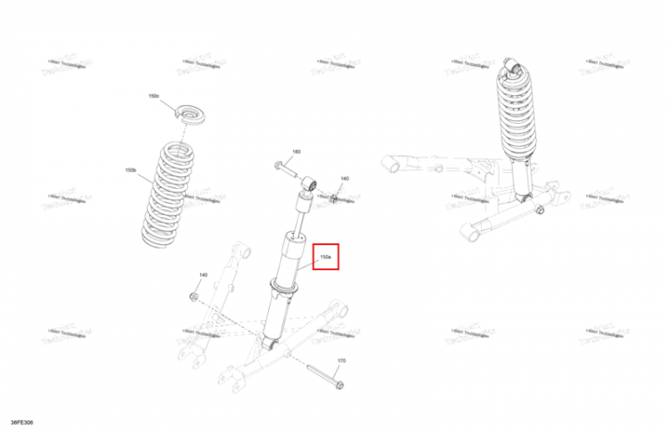 Задний амортизатор Can-Am Outlander 4x4 XT 1000R (2025) (706005180)