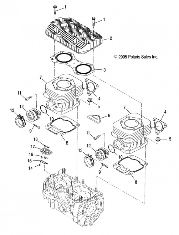 FL-1300 Гильза 73 mm La Sleeve для снегоходов Polaris 550 3089934/3090388