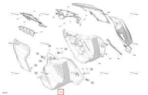 Глубокий чёрный левый задний панель Ski-Doo 517309777