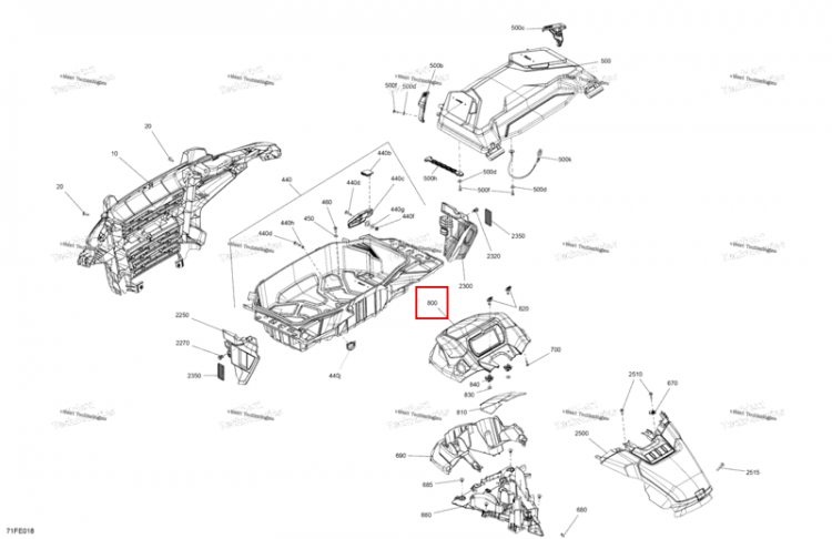 Приборная панель Can-Am Outlander 4x4 DPS 700 (2025) (705012914)