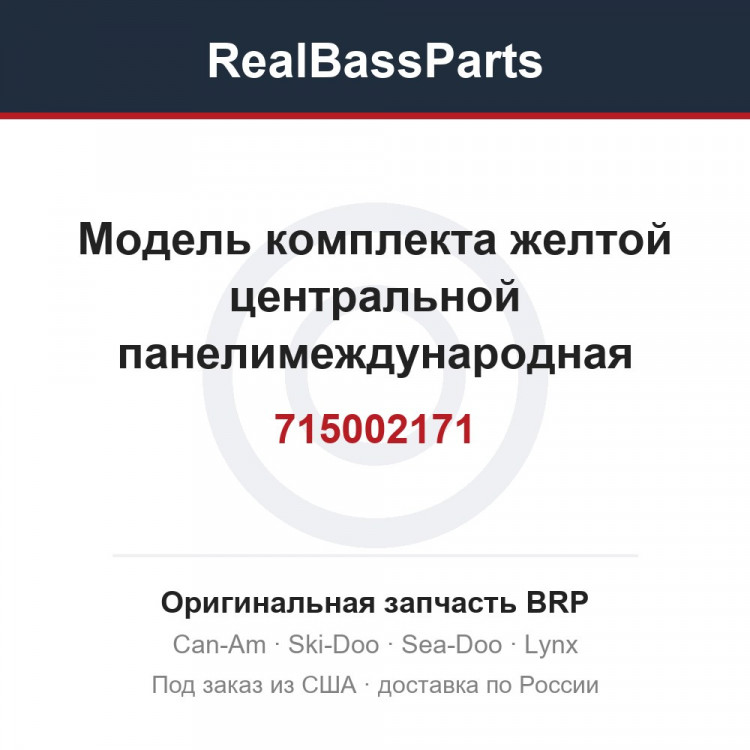 715002171 Модель комплекта желтой центральной панелимеждународная