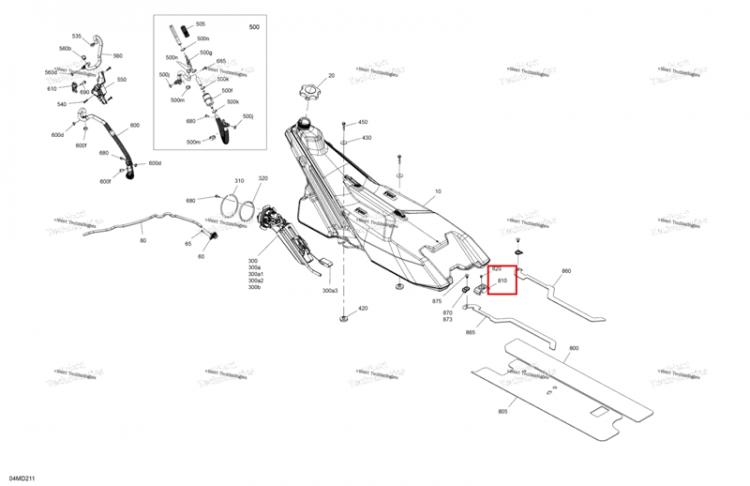 Направляющая Ski-Doo Summit 850 E-TEC Turbo R X (2024) (513034155)