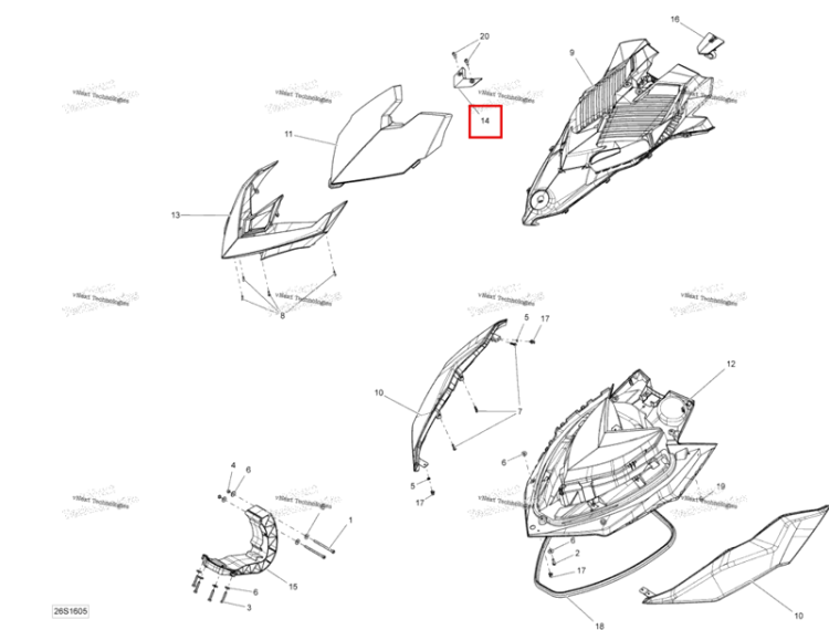 Чёрный хомут Sea-Doo RXP (2016) (269501941)