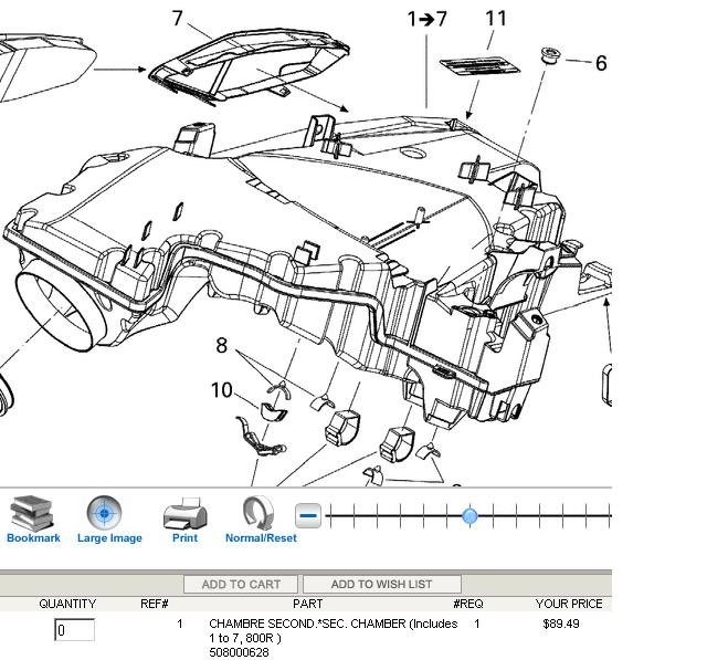 508000683 Корпус впускной XP ETEC Ski-Doo