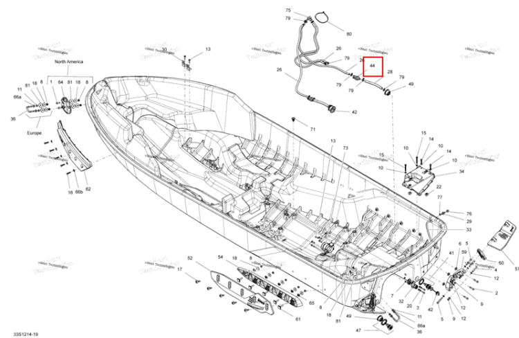 Bailer в сборе Sea-Doo RXT-X 260 RS (2012) (292001310)