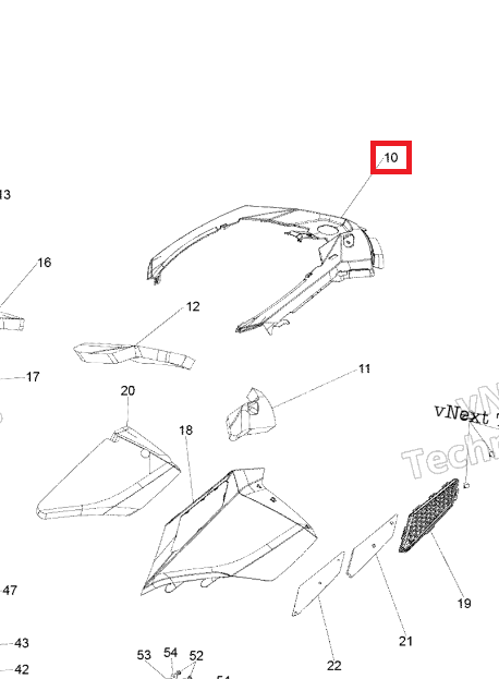 517305609 517304820 Консоль черная Ski-Doo (с отверстием под кнопку)