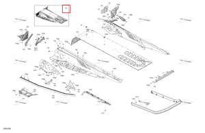 Глубокий чёрный шасси тоннель блок 137 ar Ski-Doo 415130543