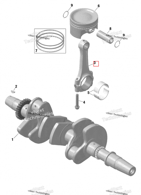 Шатун с крышка в сборе включает 3 to 4 Can-Am Maverick Turbo RR XRC (2022) (420917521)