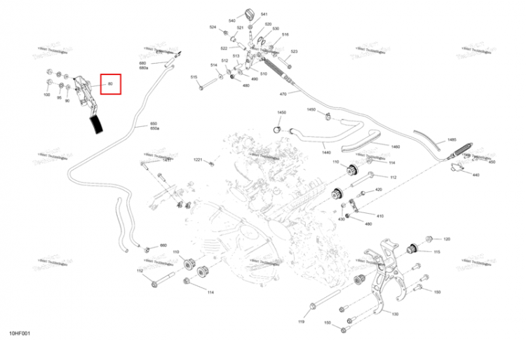 Accelerator педаль Can-Am Maverick Turbo RR XRS (2026) (707003505)