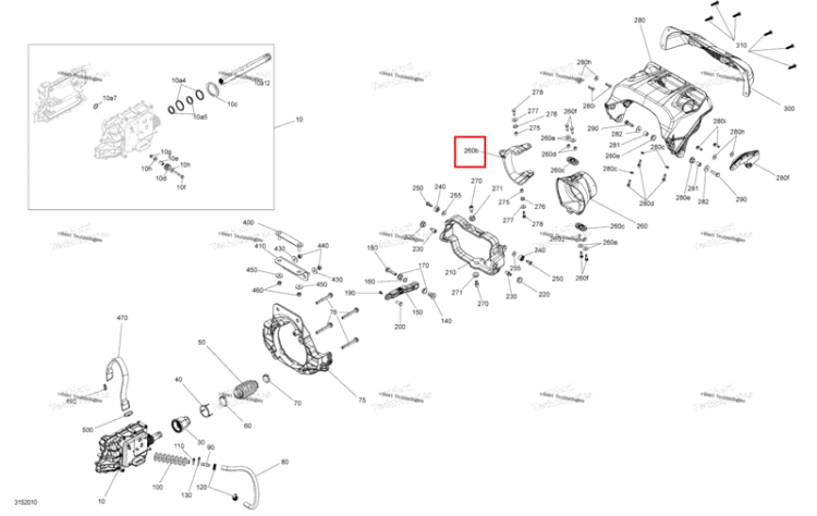 Рычаг форсунка Steering Sea-Doo RXP 300 (2020) (268000149)