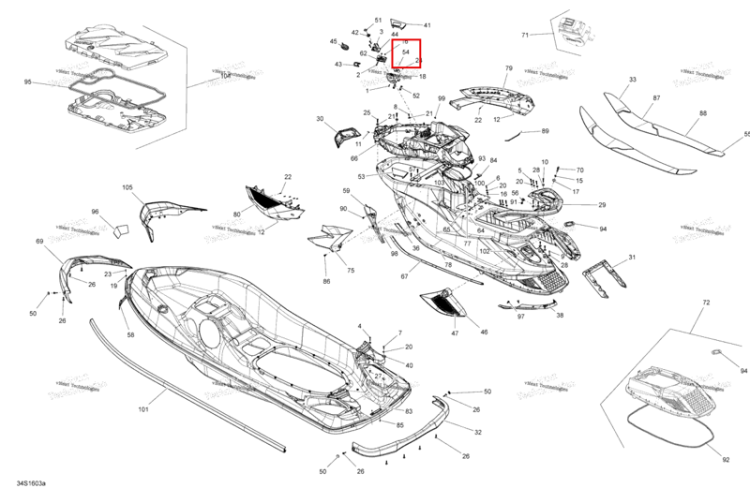 INSIDE крышка Sea-Doo RXT (2016) (291002762)