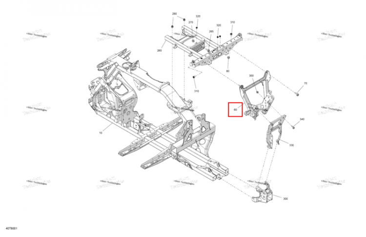 Задний Pillar Can-Am Outlander 4x4 XT 1000R (2018) (705210818)