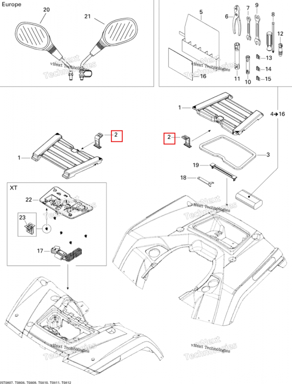 Storage крышка защёлка Can-Am Outlander MAX 800 XT (2008) (708200061)