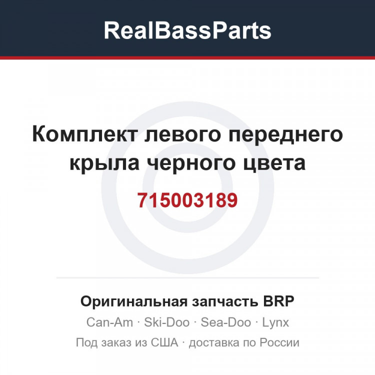 715003189 Комплект левого переднего крыла черного цвета