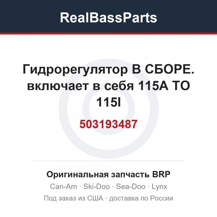 503193487 Гидрорегулятор В СБОРЕ. включает в себя 115A TO 115I