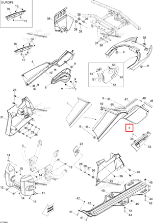 Левый боковая панель чёрный чёрный Can-Am 705003154